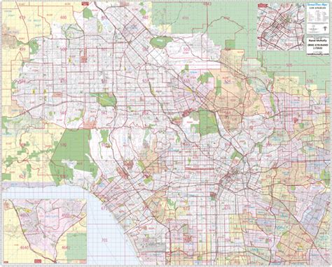 Northern Los Angeles, CA Wall Map by Thomas Brothers Maps