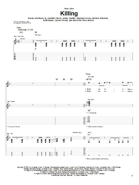 Killing by Korn - Guitar Tab - Guitar Instructor