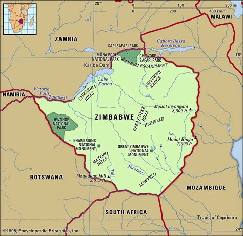Road Map Of Zimbabwe