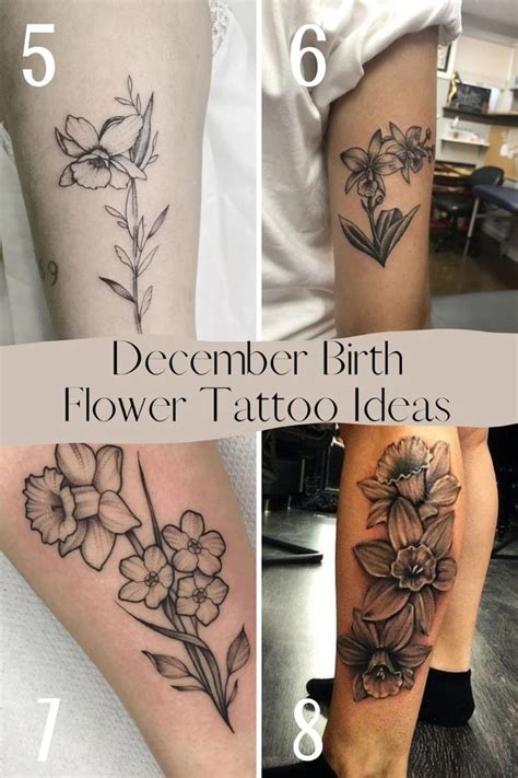 December Birth Flower Tattoo {Narcissus} - TattooGlee | Birth flower tattoos, Flower tattoo ...