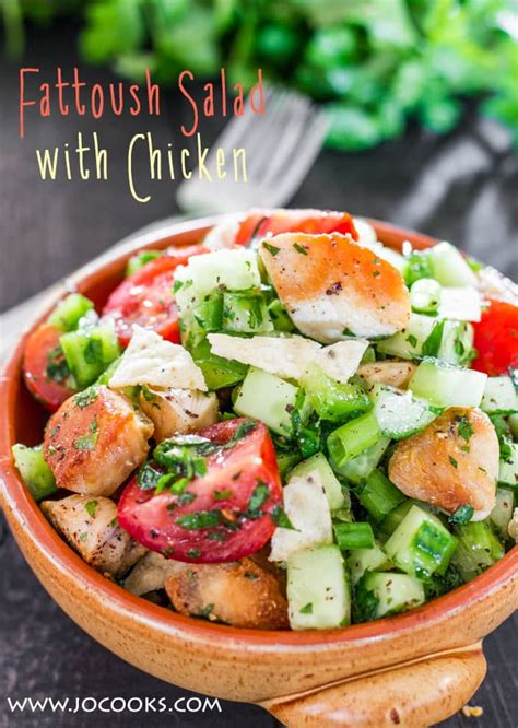 Fattoush Salad with Chicken - Jo Cooks