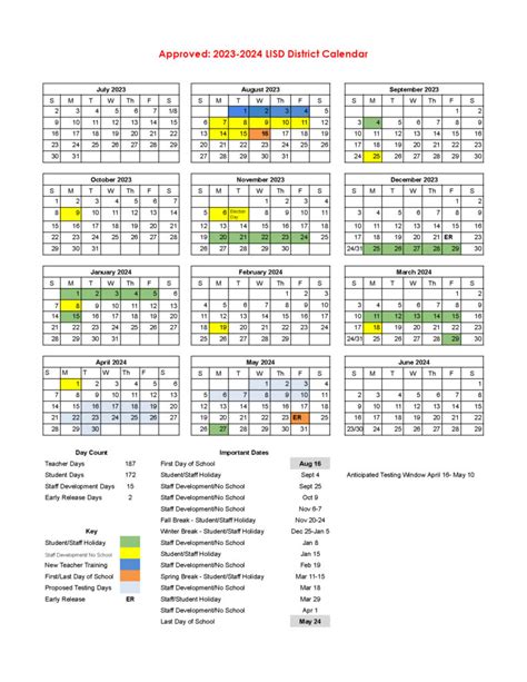 Lisd 2023 To 2024 Calendar - 2023 Printable Calendar