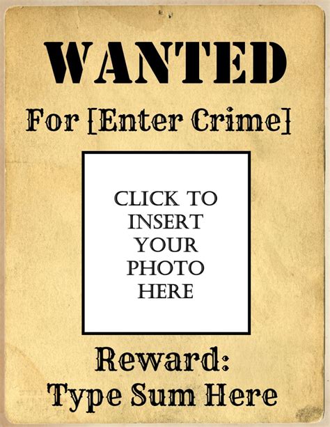Free Wanted Poster Maker | Make a Free Printable Wanted Poster Online