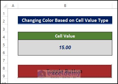 How to Change the Color of the Toggle Button When Pressed in Excel - Examples