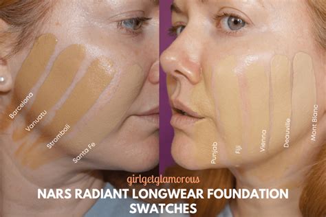 Nars Radiant Longwear Foundation Swatches + Shade Undertones • GirlGetGlamorous