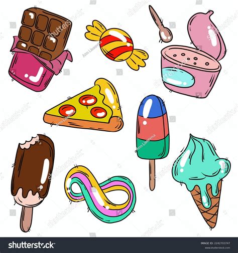 Food Clipart Set Delicious Food Clipart Stock Illustration 2242703747 | Shutterstock