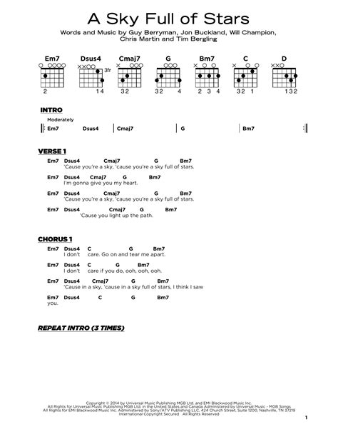 A Sky Full Of Stars by Coldplay - Really Easy Guitar - Guitar Instructor