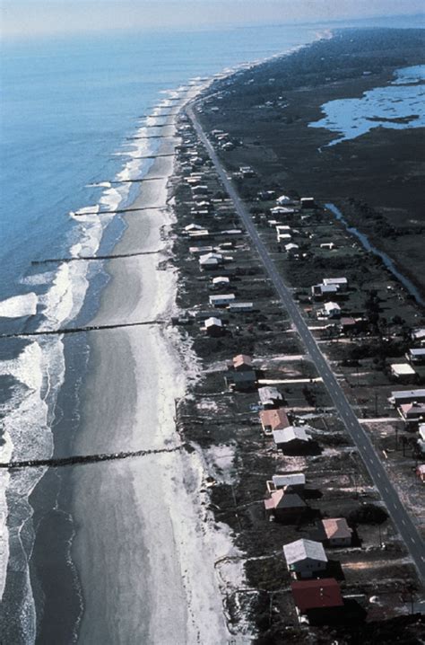 A groin field along Pawleys Island, South Carolina. Trapping of sand on... | Download Scientific ...