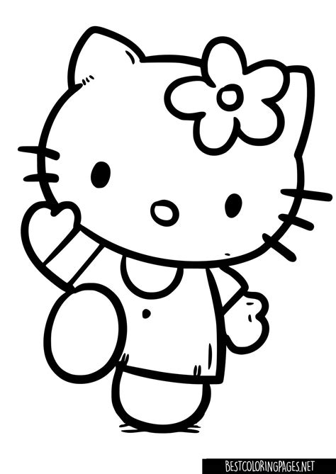 Hello Kitty Coloring Page 07 - Free printable coloring pages