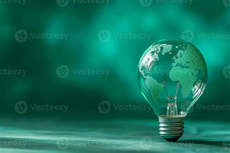 AI generated Green World Map Print On The Light Bulb With Green Theme 37099367 Stock Photo at ...
