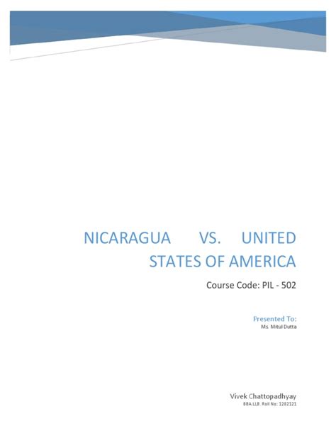 Nicaragua v United States of America | Contras | Nicaragua