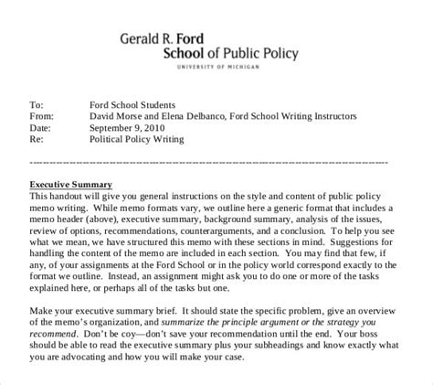 Policy Memo Template - 15+ Word, PDF, Google Docs Documents Download ...