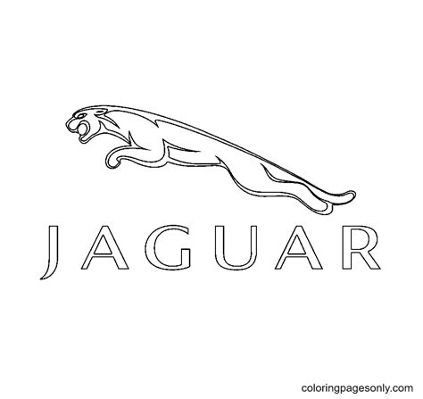 Jaguar Logo Coloring Page - Free Printable Coloring Pages