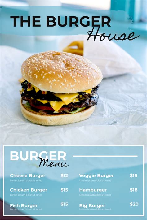 The Burger House Menu | Menü Template