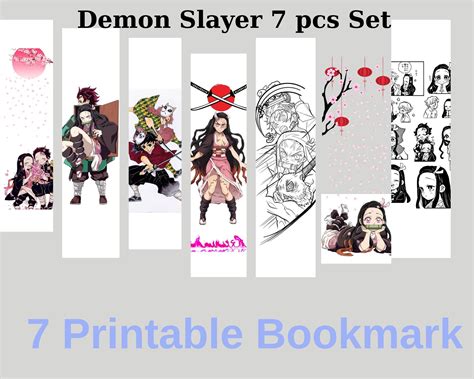 Demon Slayer Bookmark Set - Etsy