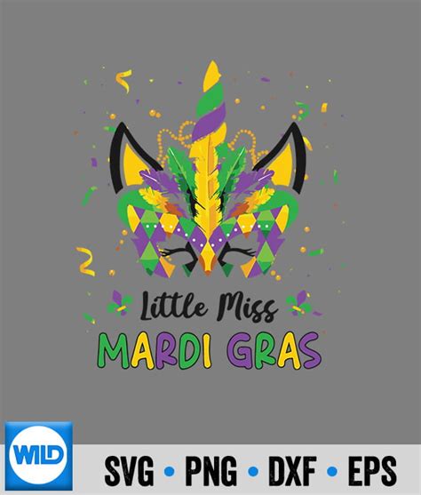 Mardi Gras SVG, Little Miss Mardi Gras Unicorn Mask Fat Tuesday Parades ...