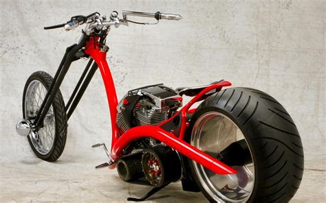 Red Motorbikes Assembled Bikes Choppers HD wallpaper