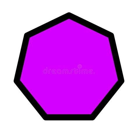 Two Dimensional Heptagon Shape Vector Illustration Stock Vector ...