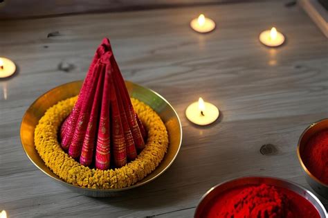 Premium AI Image | Happy diwali indian festival background with candles happy diwali days