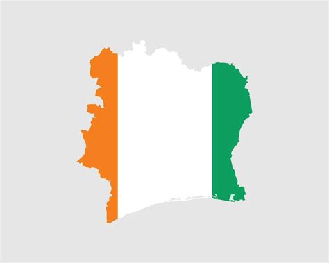 Ivory Coast Map Flag. Map of the Republic of Cote d Ivoire with the ...