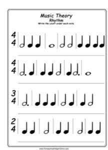 Music Theory Rhythm Worksheet - Homeschool Helper Online