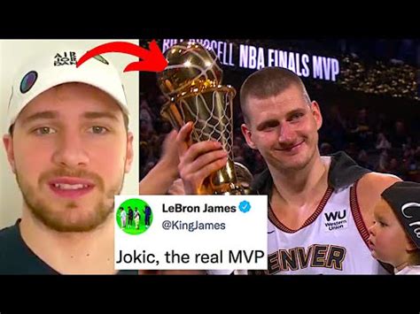 NBA PLAYERS REACT TO NIKOLA JOKIC WINNING FINALS MVP 2023 | NIKOLA JOKIC REACTION (Doncic, Magic)