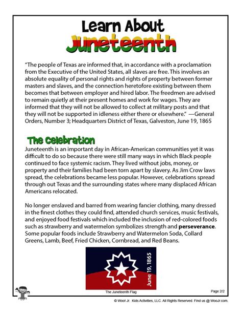 Printable Juneteenth Facts