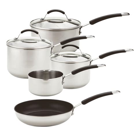 Meyer Stainless Steel 5 Piece Induction Compatible cookware Set-Silver, 50.5 x 33 x 24.5 cm ...