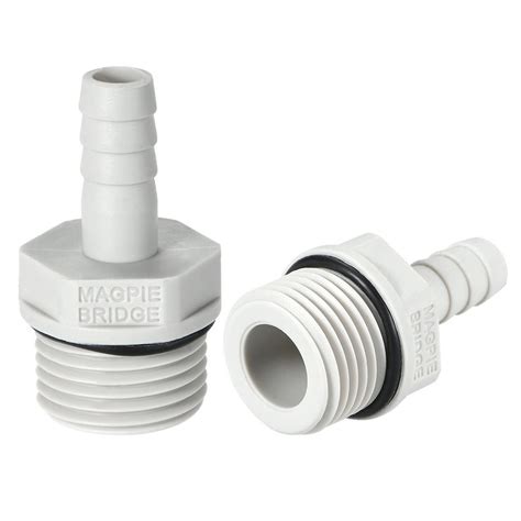 PVC Barb Hose Fittings Connector Adapter 8mm or 5/16" Barbed x 1/2" G ...