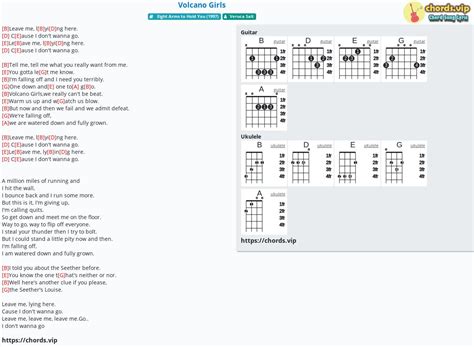 Chord: Volcano Girls - Veruca Salt - tab, song lyric, sheet, guitar, ukulele | chords.vip