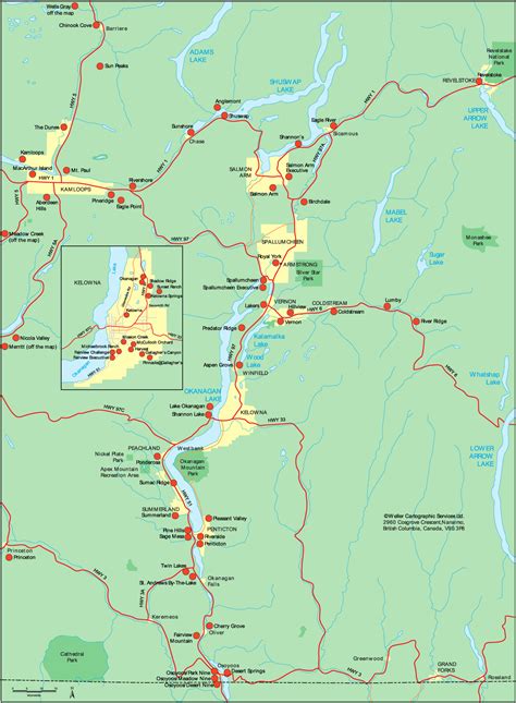 Okanagan Golf Map • Mapsof.net