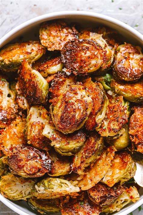 Garlic Parmesan Roasted Brussels Sprouts | Sprout recipes, Roasted ...