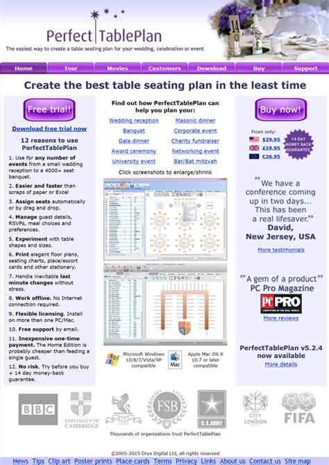 Updating the PerfectTablePlan website | Successful Software