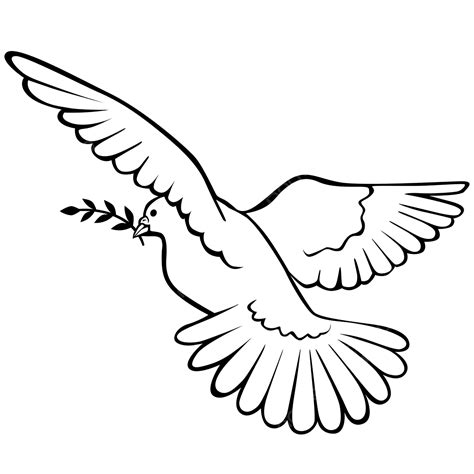 Peace Dove Vector Hd PNG Images, Peace Dove Cartoon Line Drawing, Peace ...