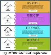 2 Currencies Rate Rise Web Banner Templates Set Clip Art | Royalty Free - GoGraph