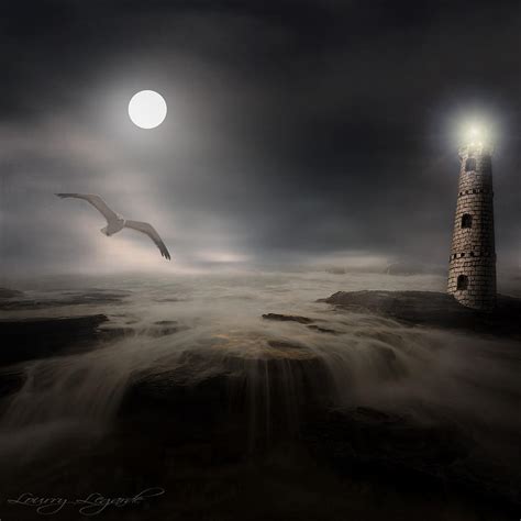 Moonlight Lighthouse Photograph by Lourry Legarde - Fine Art America