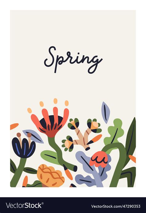 Floral poster background abstract spring flowers Vector Image