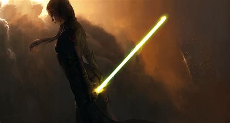 HD wallpaper: woman holding white lightsaber sword wallpaper, Star Wars: The Force Awakens ...