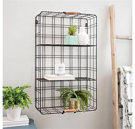 Double Metal Wire Shelf with Handles | Kirklands | Wire basket shelves, Wire basket decor, Wire ...
