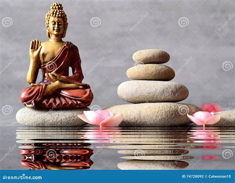 Buddha is Sitting in ZEN Garden Stock Photo - Image of harmony, rock ...