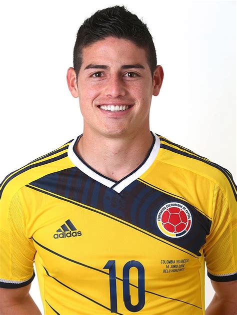 James Rodriguez of Colombia poses during the official FIFA World Cup ...