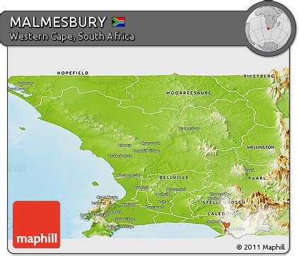 Free Physical Panoramic Map of MALMESBURY