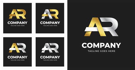 Letter A R logo template design with luxury variation concept modern ...