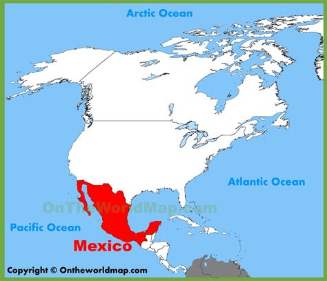 Mexico location on the North America map - Ontheworldmap.com