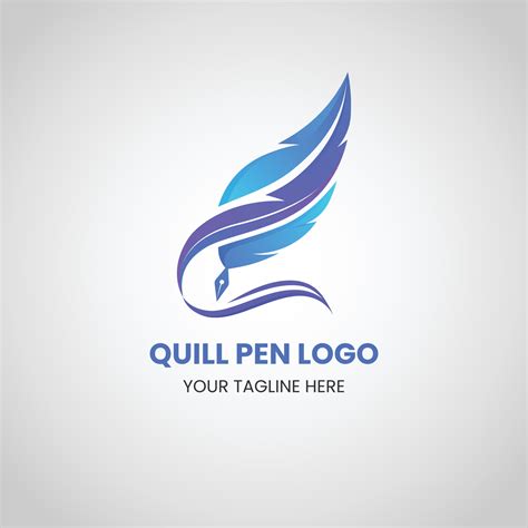 hand drawn quill pen logo design template 14304187 Vector Art at Vecteezy