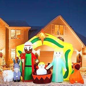 Amazon.com: 7.5 FT Christmas Inflatable Nativity Scene Decorations Outdoor Christmas Inflatables ...