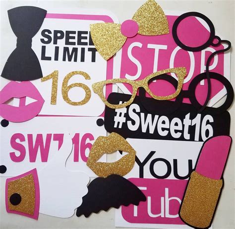 Sweet 16 Photo Booth Props Sweet 16 Props Boys Sweet 16 | Etsy