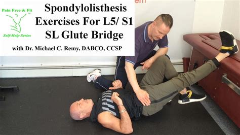 Spondylolisthesis Exercises for L5 S1- The SL Glute Bridge - YouTube