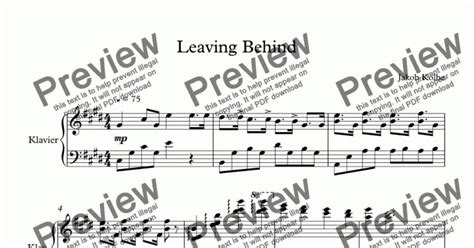 Leaving Behind - Download Sheet Music PDF file