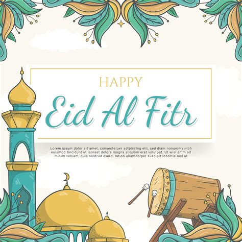 Hand drawn Eid al Fitr Background with Islamic Ornament 2041194 Vector ...